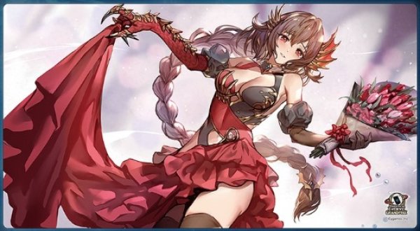 画像1: 【状態B】プレイマット『2周年記念 応援イラスト(ガルミーユ)』 (1)