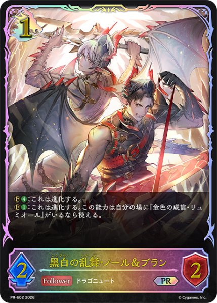 画像1: 【状態B】黒白の乱舞・ノール＆ブランPR/【ドラゴン】《PR-602》 (1)